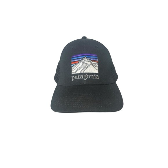 EUC Patagonia Mesh Canvas Patch Mountains Logo Formed Bill netplus Trucker Hat - Picture 2 of 15